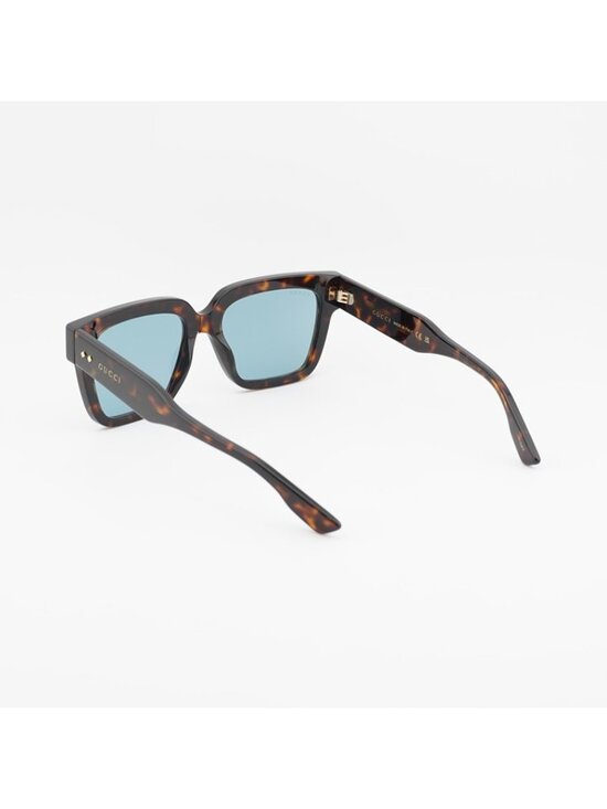 Gucci GG1084S 002 Sunglasses Shiny Dark Havana Square Frame, Light Blue Lenses main image 5